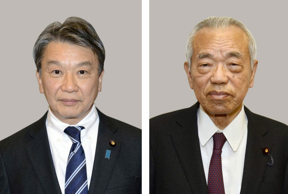 左から大野泰正参院議員、谷川弥一衆院議員