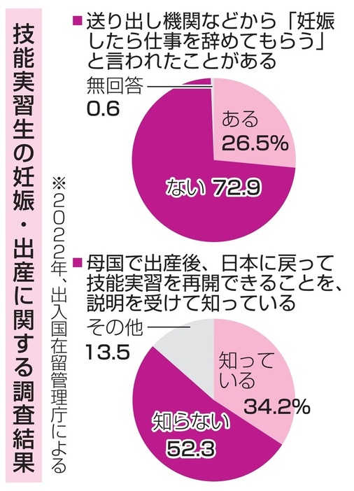 技能実習生の妊娠・出産に関する調査結果