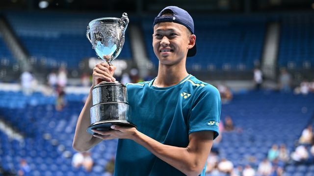 2024 全豪オープン ジュニア男子で優勝した坂本怜選手（写真：AAP/アフロ）