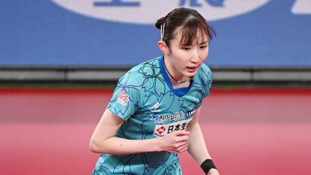 2024卓球全日本選手権 女子シングルス 決勝進出を決めた早田ひな選手【※写真は準々決勝】（写真：松尾/アフロスポーツ）