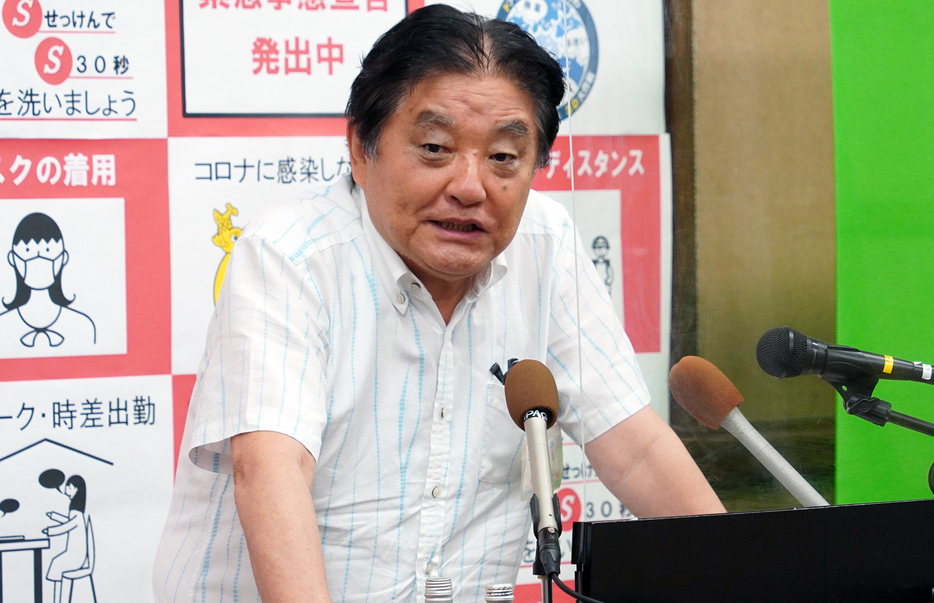 コロナ感染後、初の定例記者会見に臨んだ名古屋市の河村たかし市長
