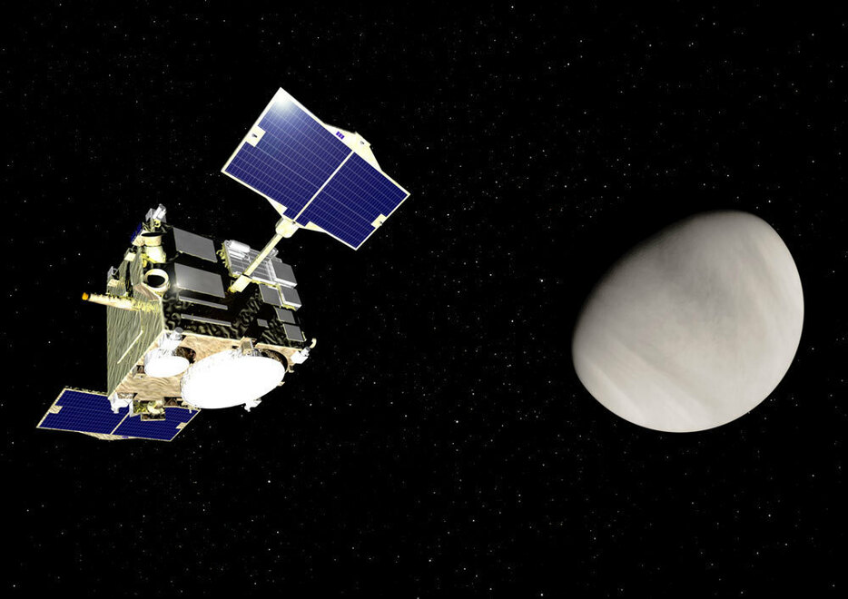 [画像] 金星を撮影する金星探査機「あかつき」のイメージ図（画像提供：JAXA）
