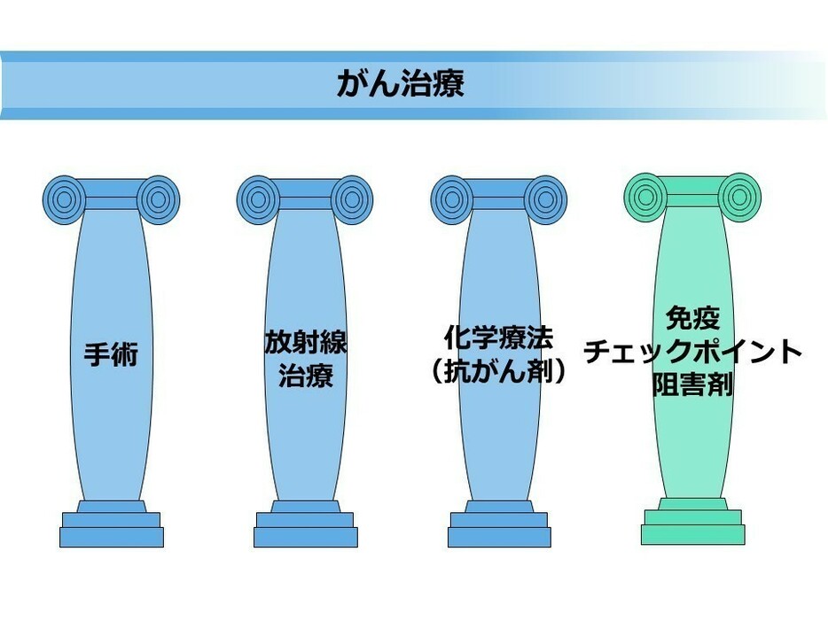 [図1]「免疫チェックポイント阻害剤」療法は、がん治療法の「4本目の柱」