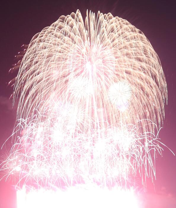 豪快な花火、音も体に響くほどだった