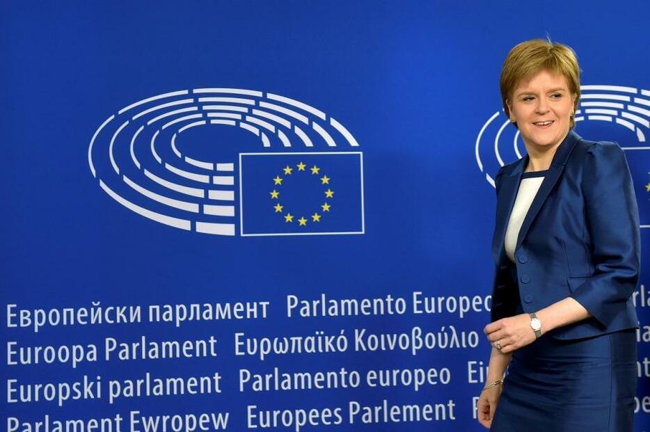[写真]EU残留を訴えるスコットランドのスタージョン首相。EU残留と合わせて再び独立論が勢いづいている（ロイター/アフロ）