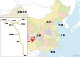 沙湾の位置と沫江煤電の主な路線図（乗りものニュース編集部作成）。