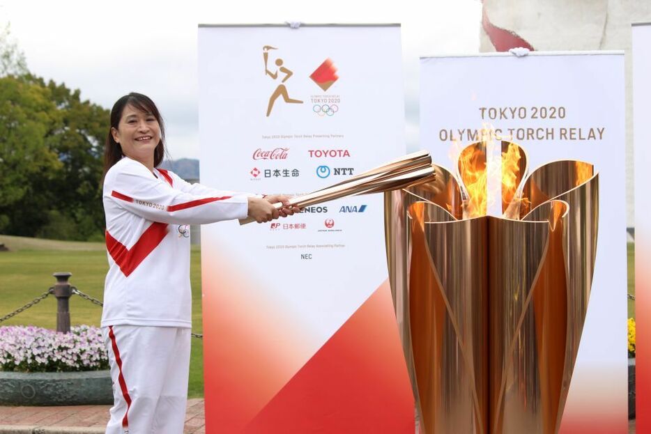 最終ランナーの島津真理さん