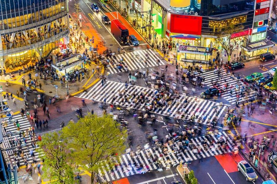[イメージ]渋谷のスクランブル交差点。敗戦後、日本文化の表層はアメリカナイズされた（写真:アフロ）