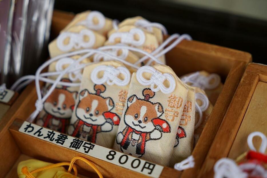 [写真]針綱神社のわん丸くん御守