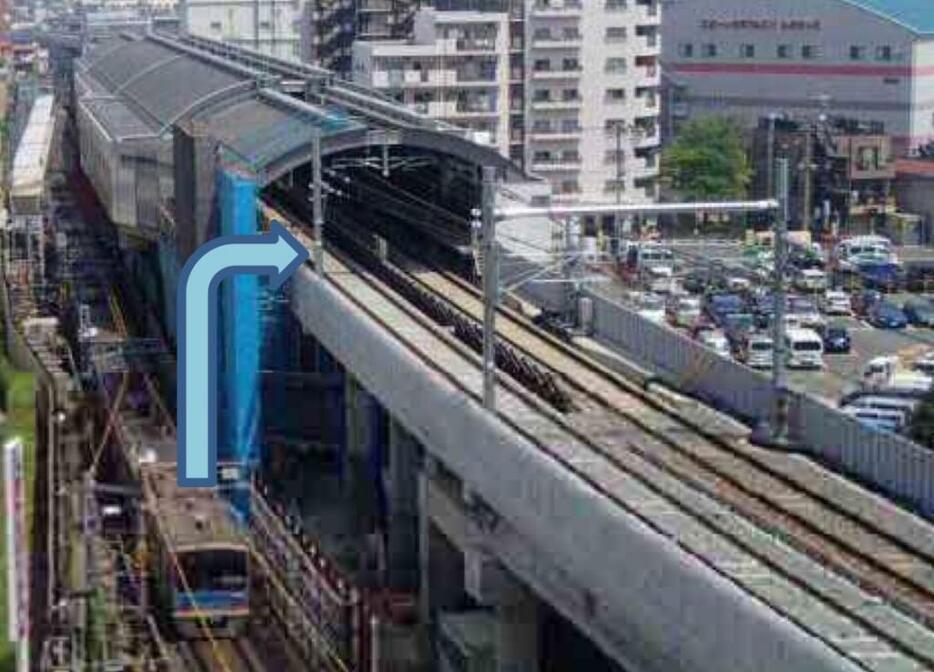 京成曳舟駅付近の様子（東京都資料より）