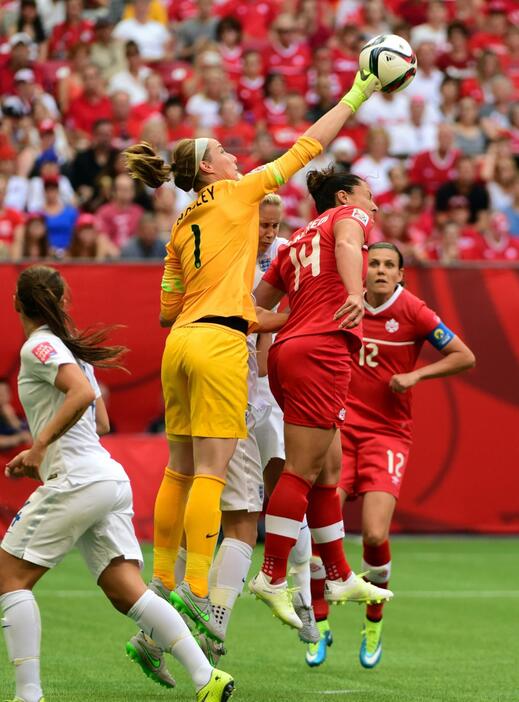 GKカレン・バーズリー（1番）。身長は182センチ＝2015年6月27日（写真：USA TODAY Sports/アフロ）