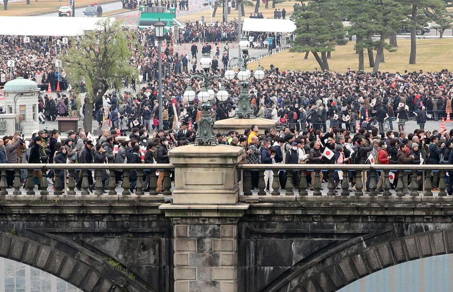 天皇誕生日一般参賀に集まった人々（写真：つのだよしお/アフロ）