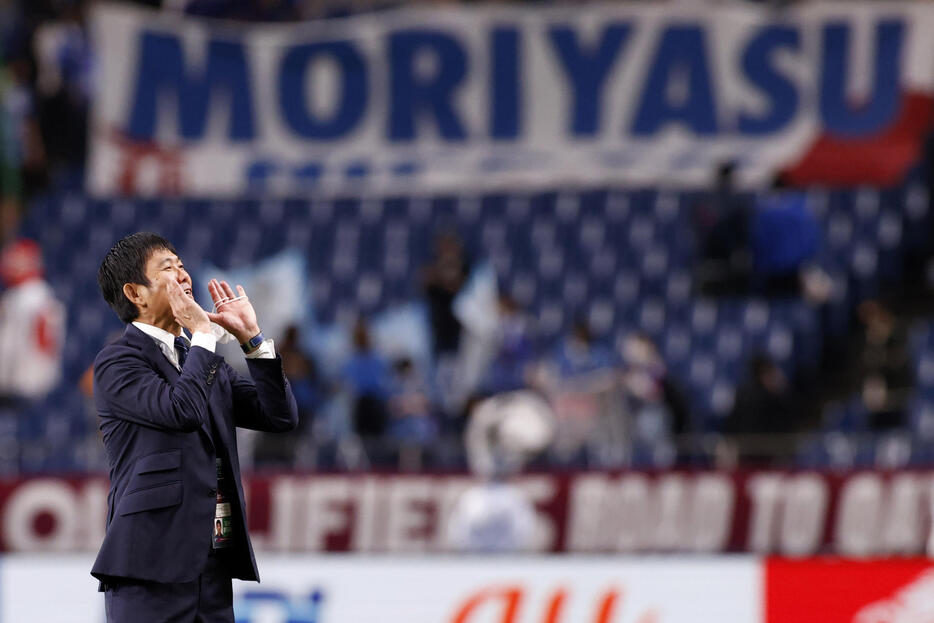 森保監督がW杯最終予選の11月シリーズに向けての考えを明かした(写真・ロイター/アフロ）