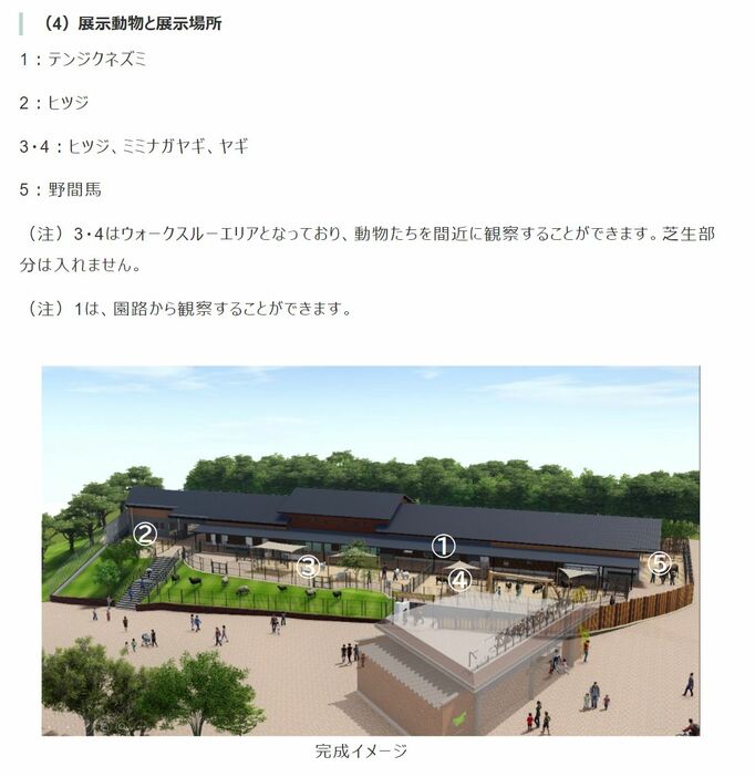 [画像]天王寺動物園が今月27日にオープンさせる「ふれんどしっぷガーデン」の説明図（大阪市報道発表資料から）