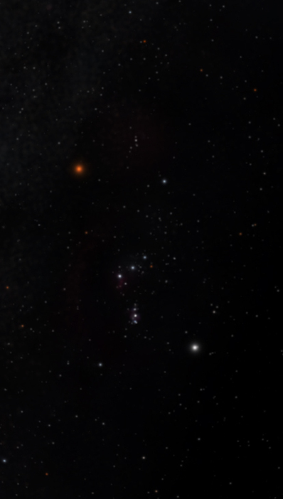 3つの星が仲良く並んでるのがオリオン座の目印です（写真提供：葛飾区郷土と天文の博物館）