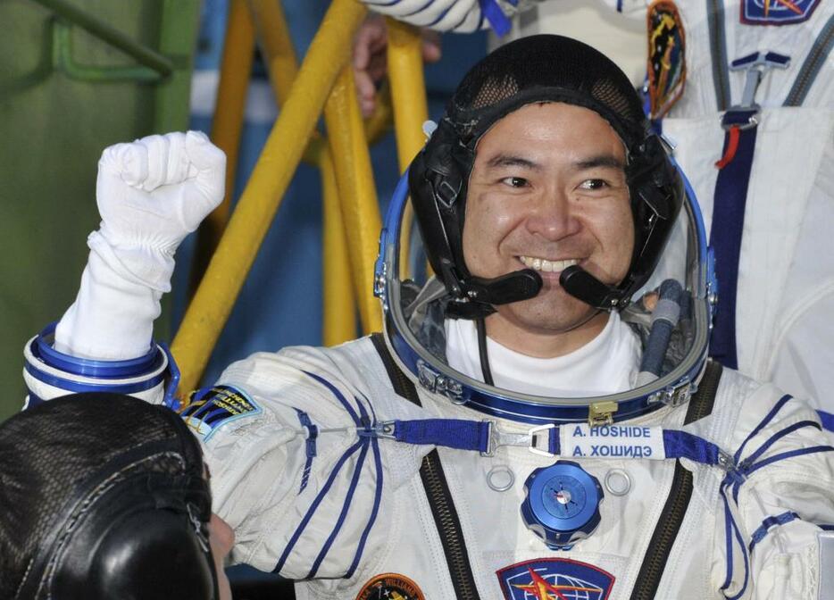 [写真] 2012年、ソユーズ宇宙船に搭乗した際の星出宇宙飛行士（写真：代表撮影/ロイター/アフロ　撮影：2012年7月15日）