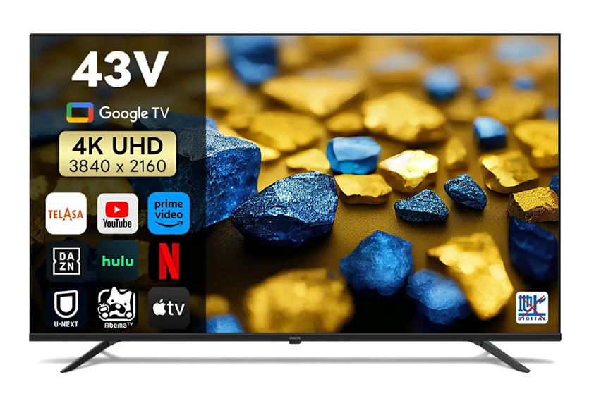 フィリップス、Google TV搭載の43型4Kチューナーレステレビ フィリップス、Google TV搭載の43型4Kチューナーレステレビ