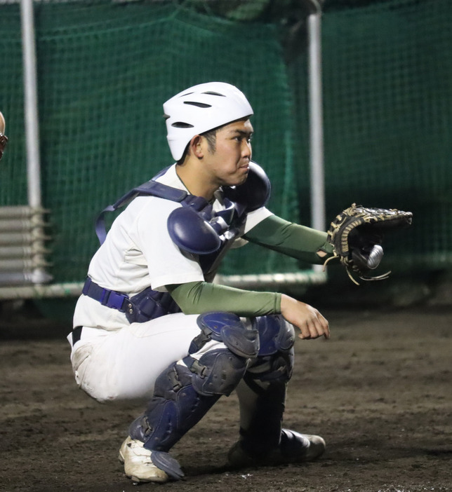 吉田慶剛捕手＝千葉県松戸市で２０２３年２月１４日、近森歌音撮影