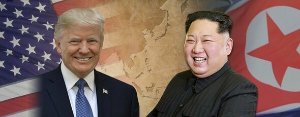 ドナルド・トランプ前米大統領（左）と北朝鮮の金正恩国務委員長