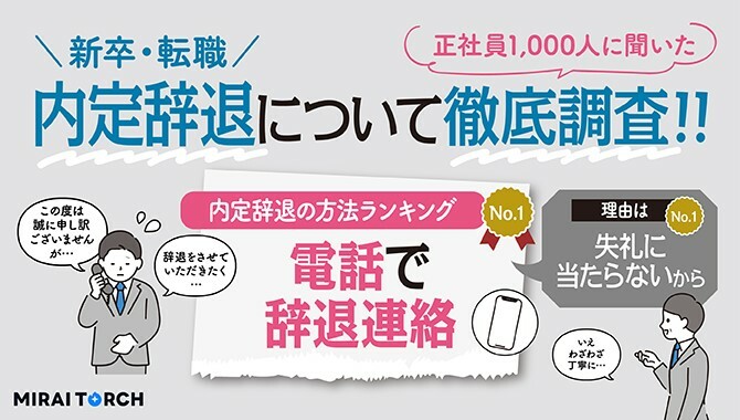 約半数が内定辞退の経験アリ　断った方法で最も多かったのは？