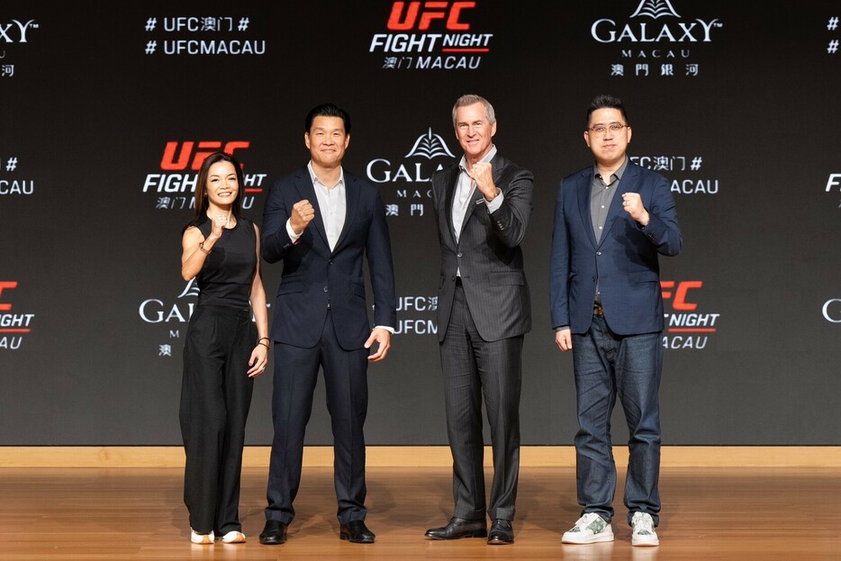 ケビン・チャン（UFC業務担当執行役員兼アジア太平洋地域統括責任者）らマカオ大会の主催者たち