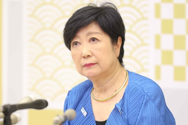 小池都知事は2017年に追悼文の送付をやめた（8月23日、都庁で）　Kazuki Oishi/Sipa USA via Reuters Connect