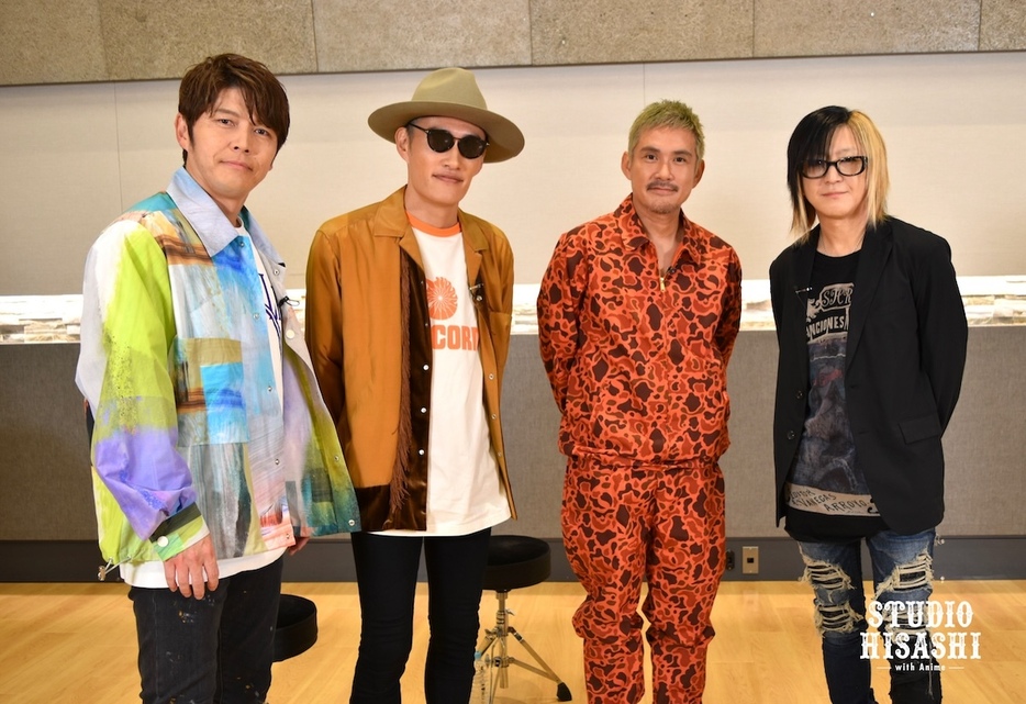 『STUDIO HISASHI with Anime』（左から）KEIGO、KOHSHI、TAKE(FLOW)、HISASHI(GLAY)