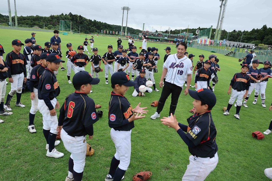 五十嵐さんによる野球教室