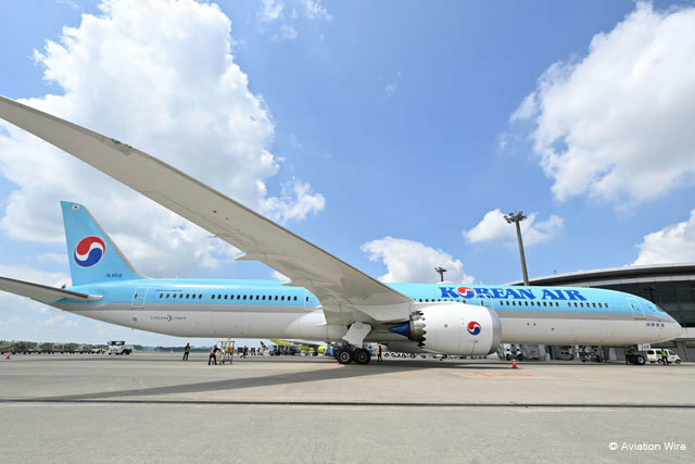 成田空港に到着した大韓航空787-10初号機＝24年8月2日 PHOTO: Tadayuki YOSHIKAWA/Aviation Wire