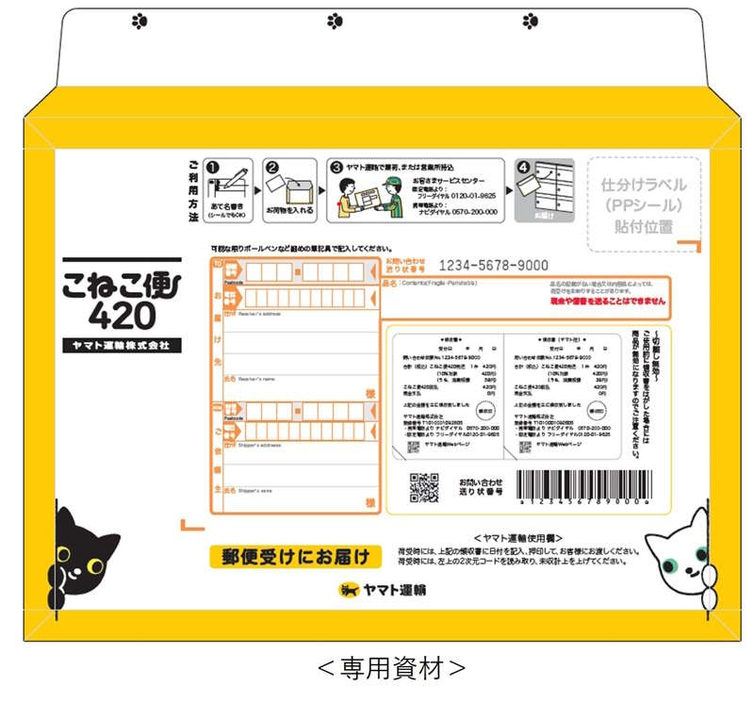 「こねこ便420」のパッケージ表面