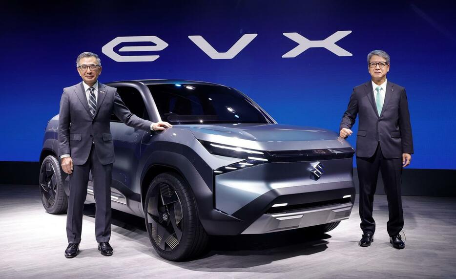 2023年1月にインドで開催されたオートエキスポで初公開時の「eVX（初期型）」。