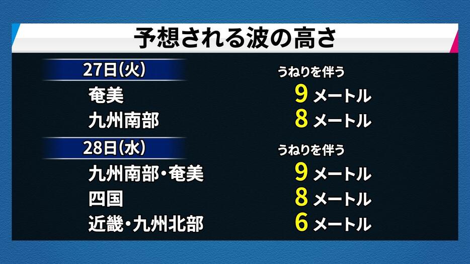 予想される波の高さ