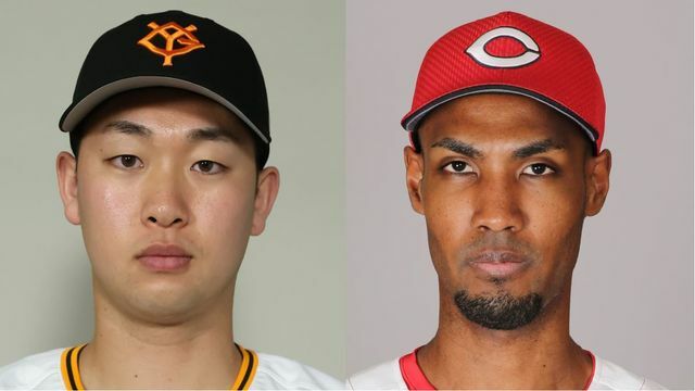 巨人・山崎伊織投手（左）と広島・アドゥワ誠投手（右）