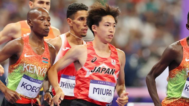 陸上男子3000m障害で2大会連続の入賞となる8位でフィニッシュした三浦龍司選手(写真:YUTAKA/アフロスポーツ)