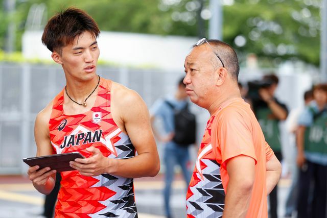 エース柳田大輝選手と土江寛裕ディレクター（写真：日本陸上競技連盟／フォート・キシモト）