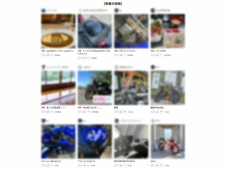新着の投稿では写真が大きく掲載されるので、みんなの投稿を見ているだけでも楽しめる。