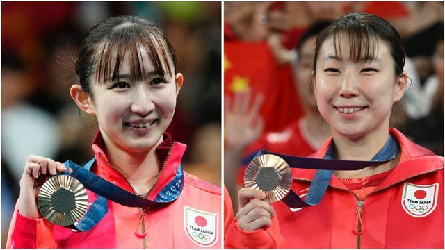 （左）早田ひな選手【写真：AP/アフロ】・（右）東野有紗選手【写真：エンリコ/アフロスポーツ】