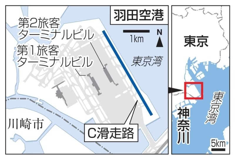 羽田空港のＣ滑走路の地図