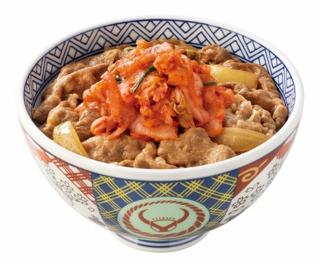 キムチをトッピングした「キムチ牛丼」