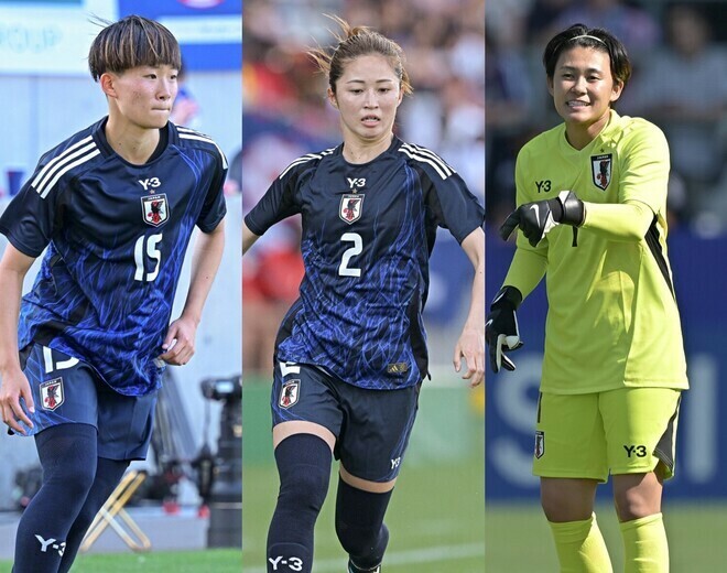 今夏に加入した（左から）藤野、清水、山下。写真：金子拓弥（サッカーダイジェスト写真部）