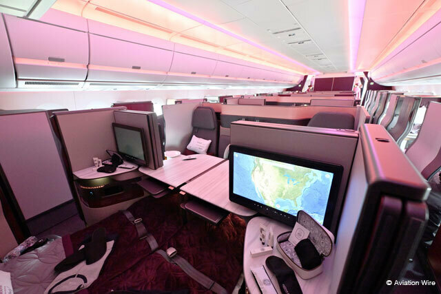 カタール航空のビジネスクラスQsuite＝PHOTO: Tadayuki YOSHIKAWA/Aviation Wire