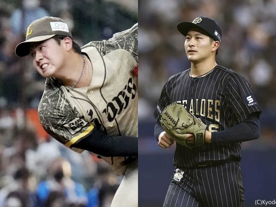 渡邉勇太朗、オリックス・髙島泰都 (C)Kyodo News