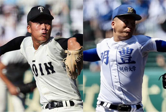 大阪桐蔭・中野 大虎、明豊・野田 皇志（撮影：太田裕史）