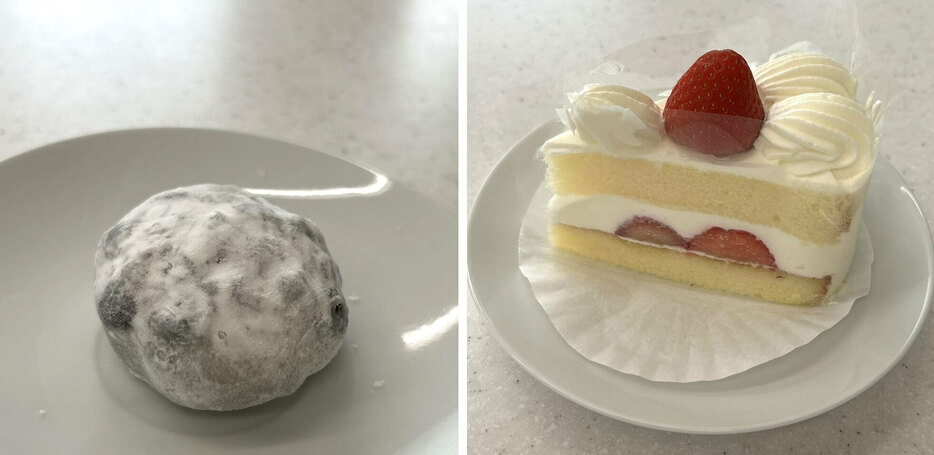 豆大福とショートケーキ