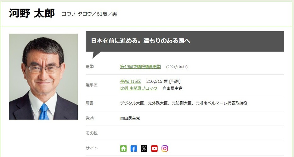 河野氏は衆議院議員9期目！外務相やデジタル相などを歴任