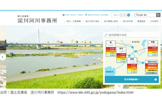 ウェブサイトで読める国土交通省 淀川河川事務所の防災学習マンガ