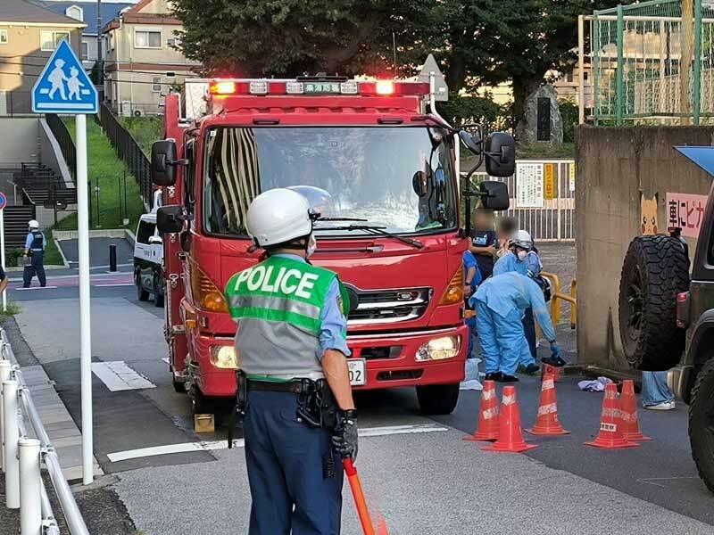 事故があった現場＝23日午後5時35分ごろ、船橋市高根台（画像の一部を加工しています）