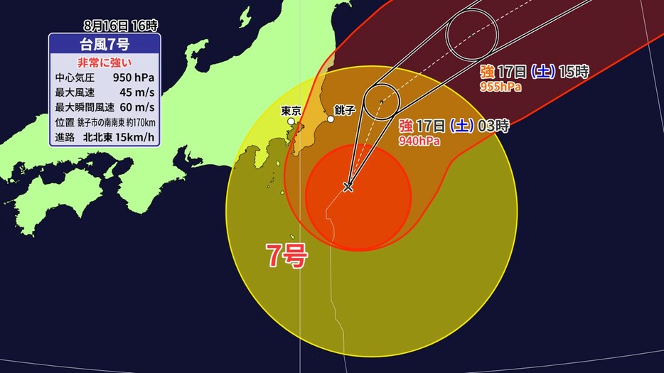 台風7号の予想進路