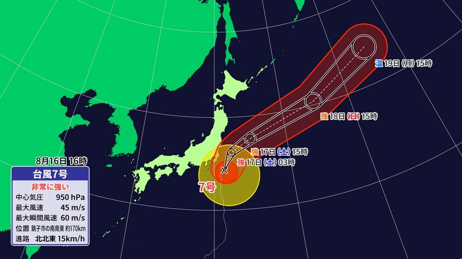 台風7号の予想進路