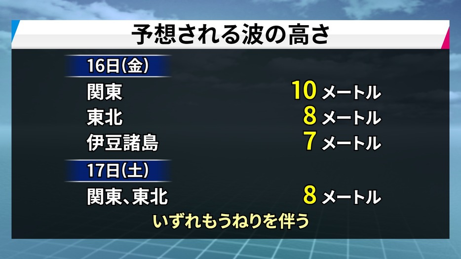 予想される波の高さ